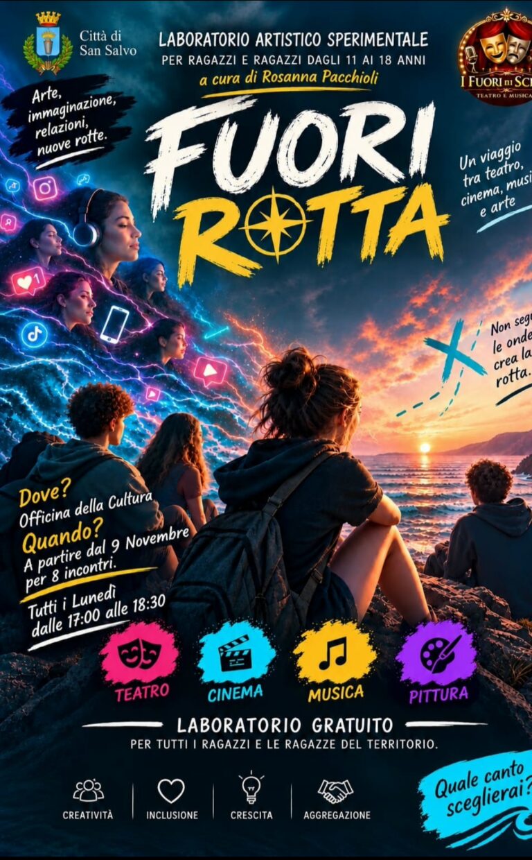 “Hai tra gli 11 e i 18 anni? Cerchi qualcosa di diverso? teatro, cinema, musica e arte per creare la tua rotta (ed è gratis)»
